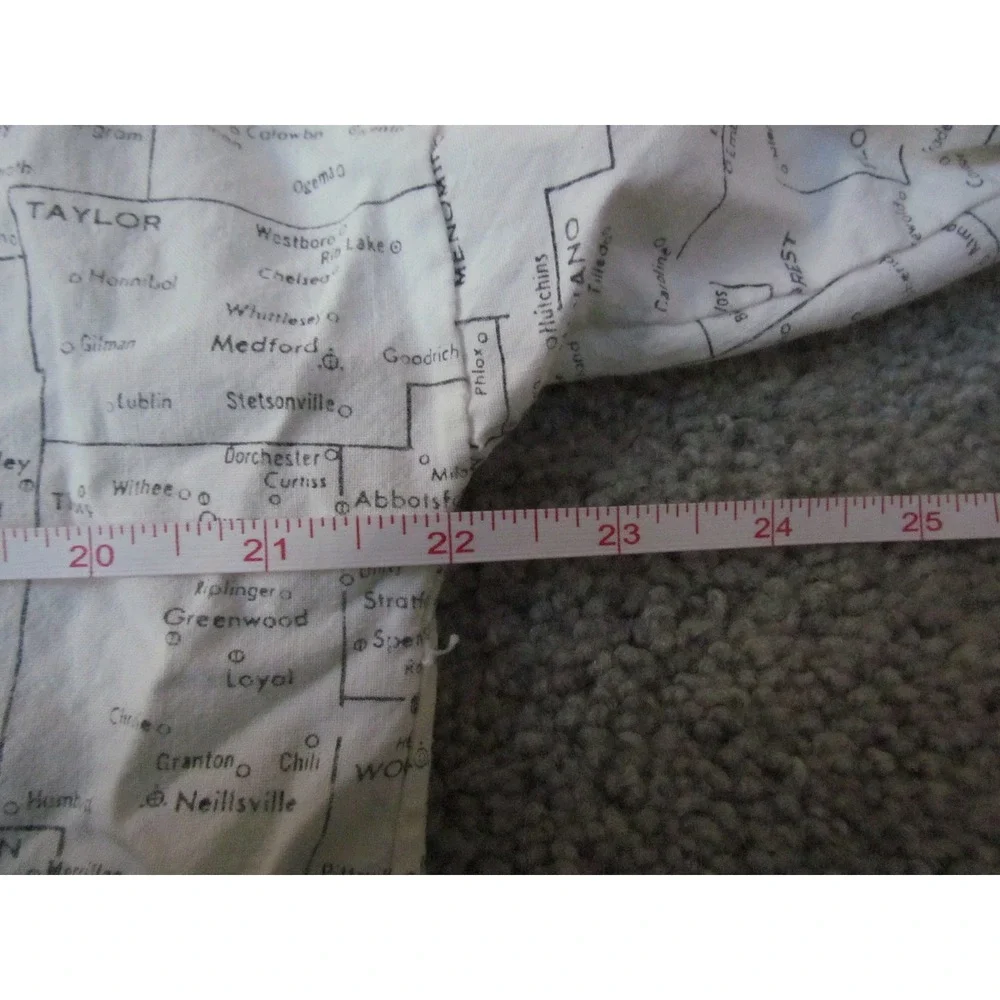 J Sportswear Bomber Jacket Large White Wisconsin Map Print Vintage Made in USA